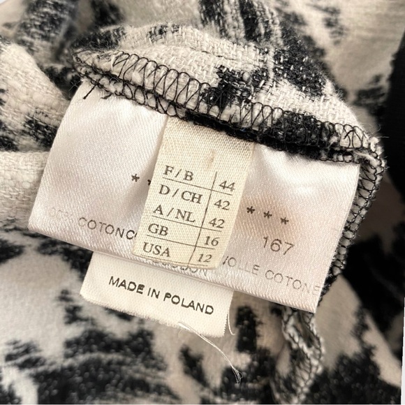 Maison Weill Black and White Houndstooth Embroidered Logo Short Sleeve Top 12 - Picture 6 of 8